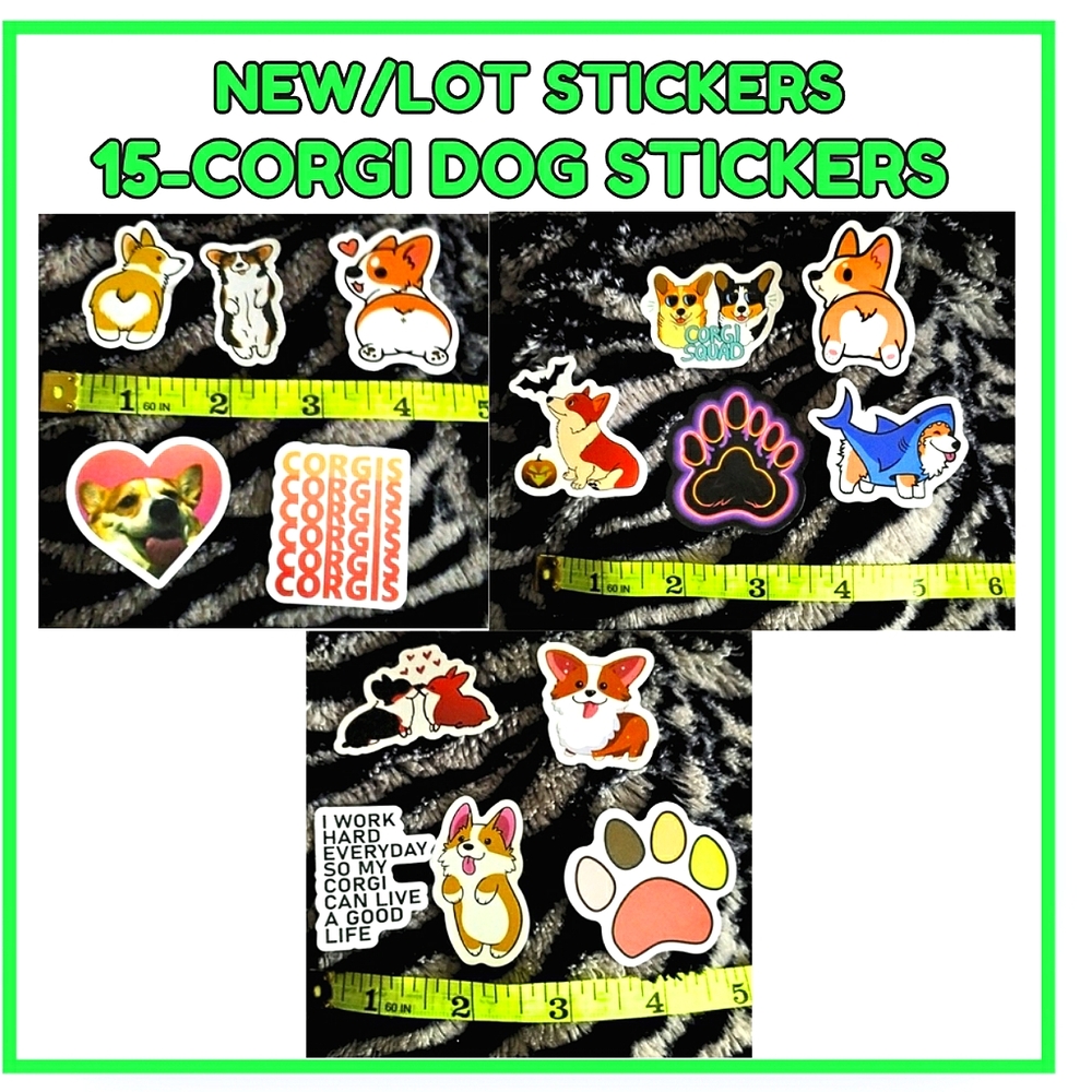 🔥15 CORGI / DOG 🐕 STICKERS